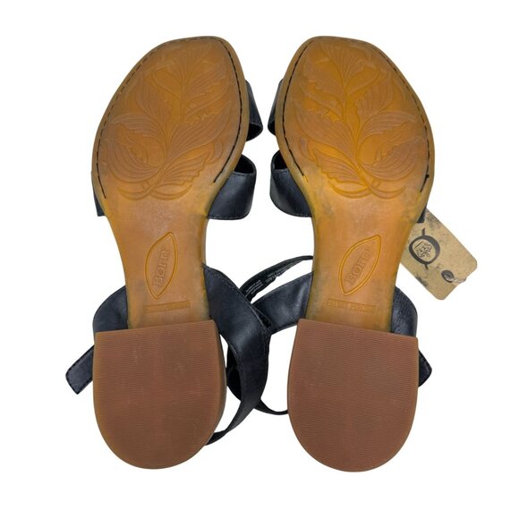 Born Sadie Ankle Strap Sandals Women's Black Leather Block Heel, Size 7M NWOB - Picture 8 of 9